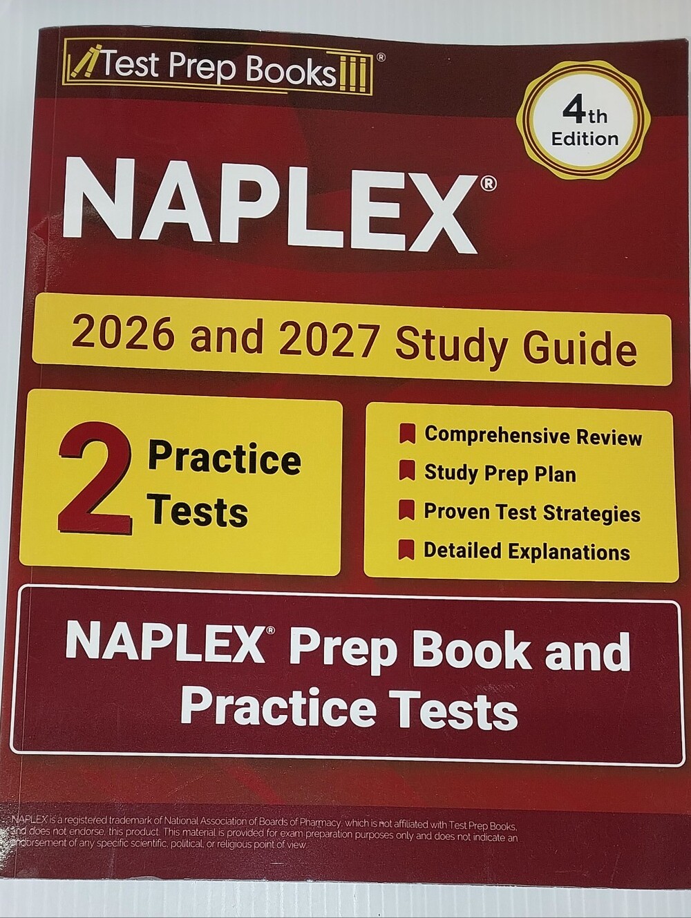 NAPLEX 2026 and 2027 Study Guide - Maroon and Yellow